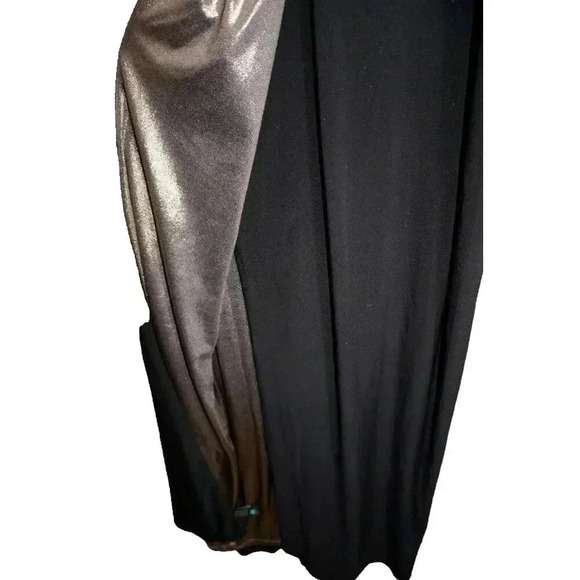 LAUREN RALPH LAUREN Gold/Black Jersey Wrap Gown Side slit Size 10P NWT MSRP $194 - Picture 12 of 13